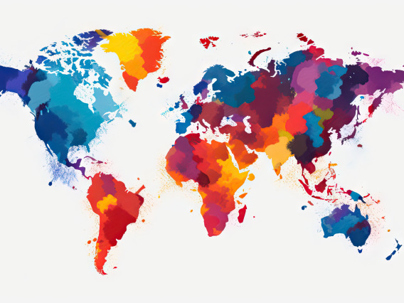 Multicolored World Map