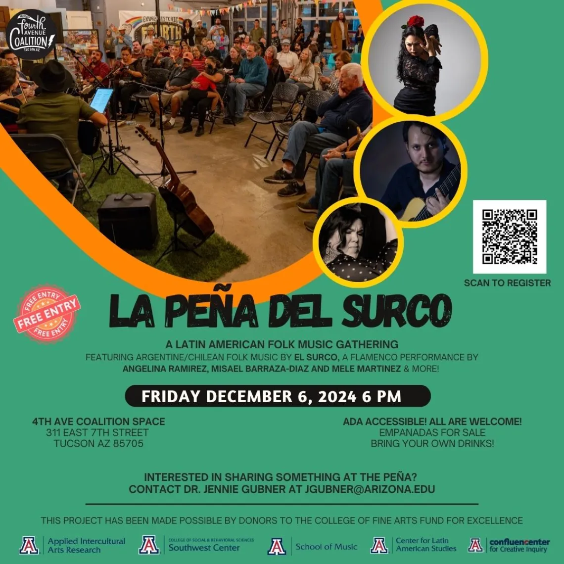 La Peña del SurCo: A Latin American Folk Music Gathering featuring El SurCo & Community Artists