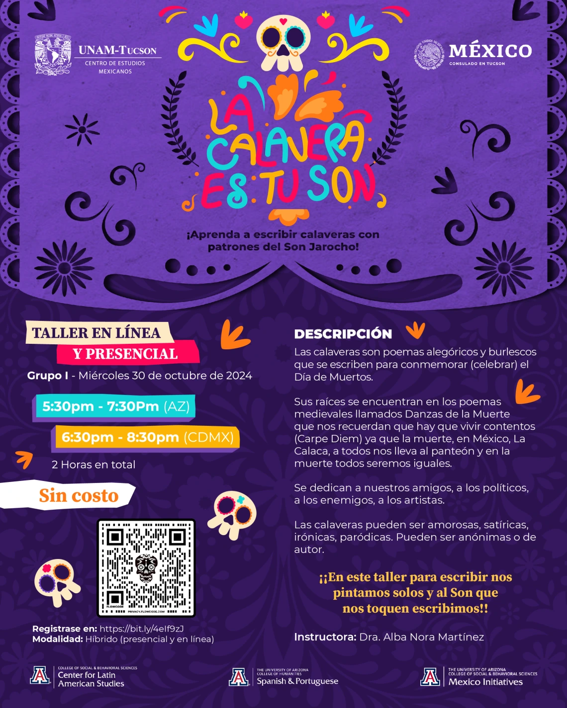 La Calavera es: Tu Son flyer in Spanish